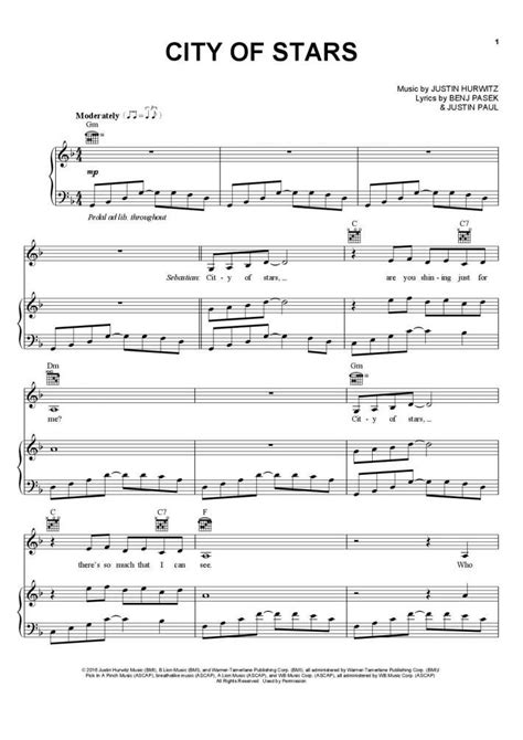 city of stars sheet music free|Moderatey City of Stars (L .
